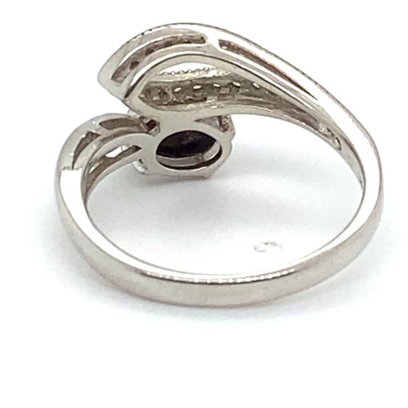 Black Opal 1.22ct Platinum Finish Solid 925 Sterling Silver Ring - Picture 5 of 7